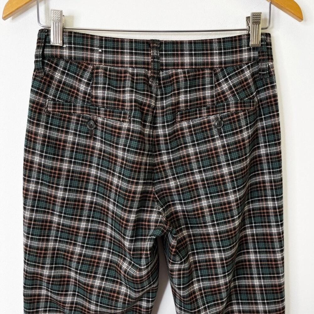 American Eagle Women's Super Hi-Rise Skinny Trouser Pants 2 Tartan Plaid Green - Picture 7 of 12